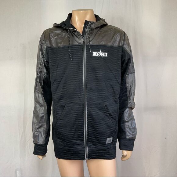 Adidas Toronto 2016 All Star Game Black SilverFull Zip Hoodie Jacket L